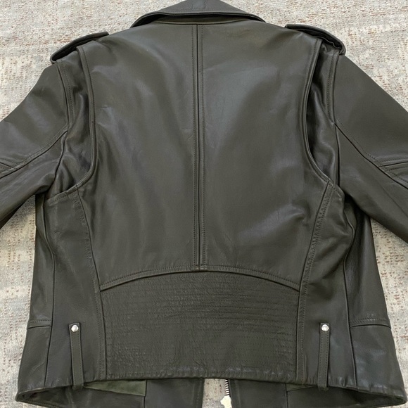 Theory Dalayan Leather Motorcycle Biker Jacket - Picture 7 of 16